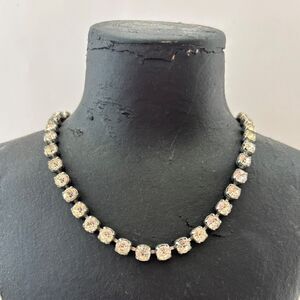 Vtg Rhinestone Cat Collar Necklace Headlight Statement Choker Bride Prom Event